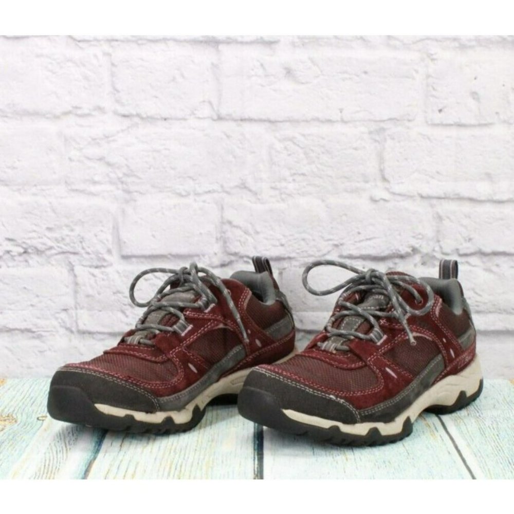 LL Bean Red Nylon Lace Up Waterproof Hiking Sneakers Shoes Size 9 M - Picture 2 of 9